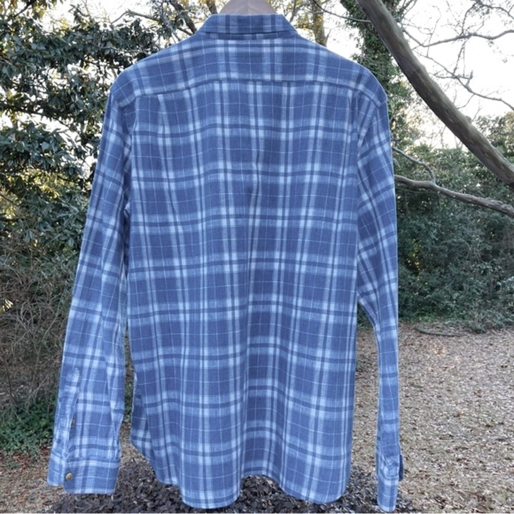 J Crew Shirt Button Down Blue and White Plaid Long Sleeve Cotton Woven - Picture 3 of 11